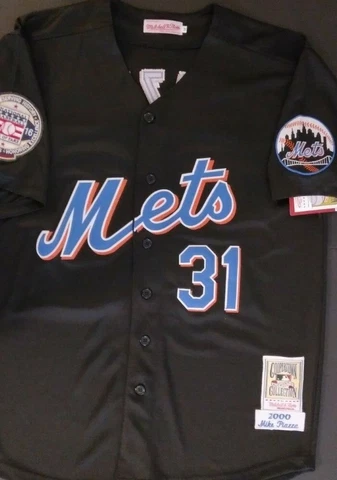 Mike Piazza NY Mets HOF Black Throwback Jersey Cover