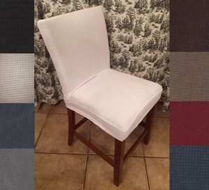 Removable Stretch Form Fit Fabric Dining Room Chair Slipcovers Set of 2 Or 4 Pcs - Picture 1 of 7