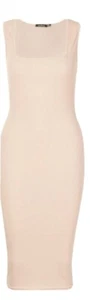 Sexy Fitted Dress boohoo size US 6 ribbed midi sleeveless long womens - Picture 1 of 2