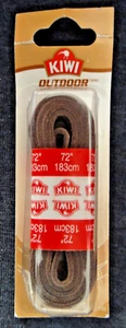 Kiwi Outdoor 7102 72” 9+ Eyelets Flat Brown Leather Shoe Laces - New - Picture 1 of 2