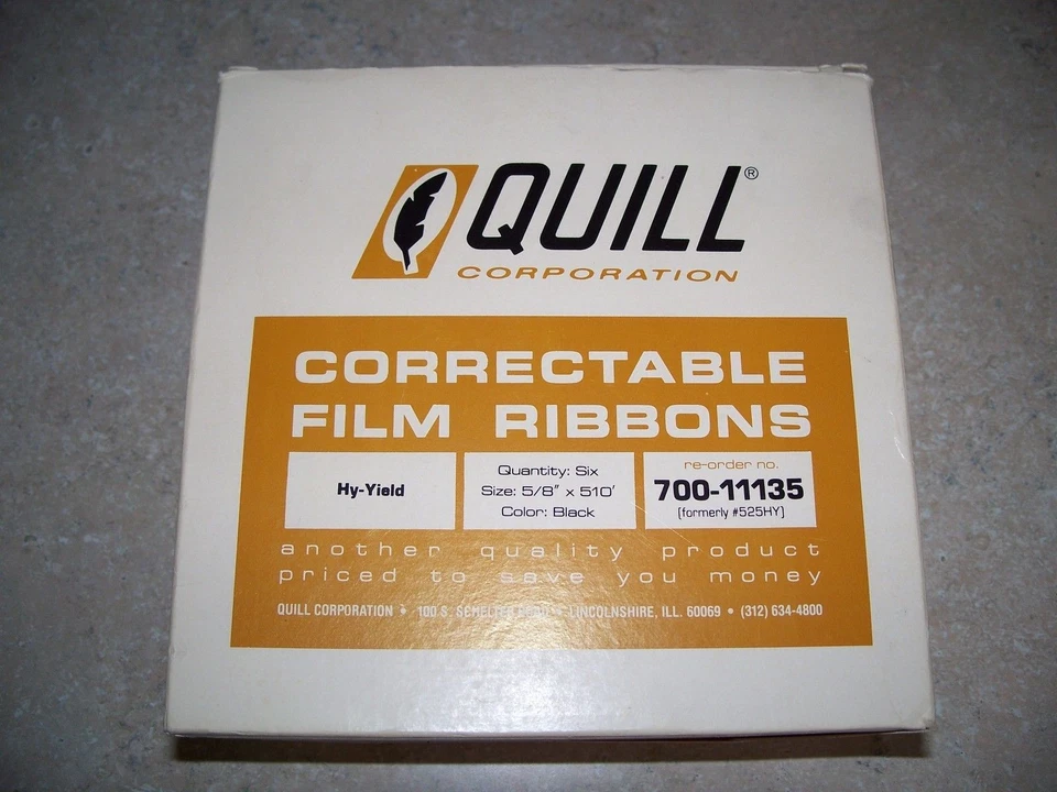 Vintage Quill Lot Box of 6 Correctable Film Ribbons New  Hy-yield  - Image 1 of 1