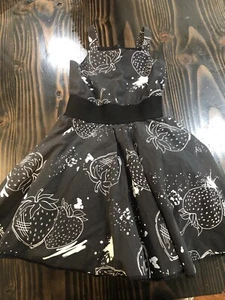 Monnalisa Jakioo Black Dress Tutu Fit Flair 100% Cotton Size 8 Elastic Waist - Picture 1 of 12