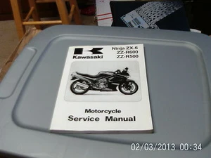 OEM Kawasaki 1990-1993 Ninja ZX-6 ZZ-R600 ZZ-R500 Servicio Manual 1128-02 - Imagen 1 de 3