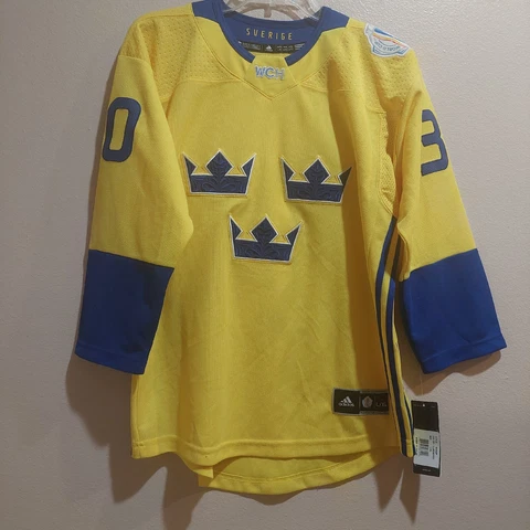 Sweden 2016 WORLD CUP OF HOCKEY Adidas Hockey Jersey - Henrik Lunqvist XL~B13 Cover