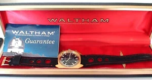 VINTAGE 1970'S MENS WALTHAM 17 JEWELS CHRONOGRAPH WATCH WITH BOX EXCELLENT LOOK! - Picture 1 of 17