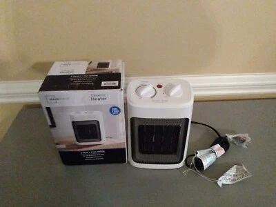 Mainstays 700-1500W White Ceramic Fan-Forced Electric Space Heater, New - Image 1 of 4
