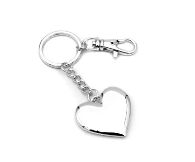 Design Heart Key Ring Silver Plated Love Gift Idea Sweetheart Pendant - Image 1 of 4