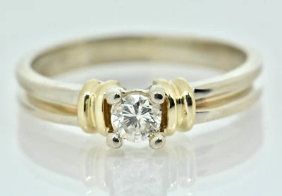 .21 ct Round Cut Diamond Solitaire Engagement Ring 14k Multi-Tone Gold - Image 1 of 4