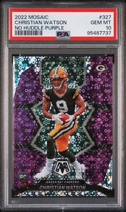 Panini Mosaic 327 2022 Christian Watson, sin grupo púrpura/50 RC, PSA 10!!! - Imagen 1 de 4