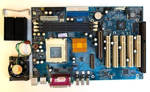 AU Gigabyte GA-7VT600 1394 ATX AMD PGA370 Motherboard 3x FireWire +heatsink/fan - Picture 1 of 7