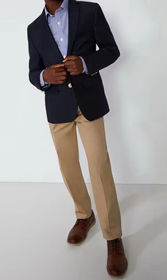 Blazer Class Club Etiqueta Dorada Elástico Mezcla Lana Azul Marino Chaqueta 2 Botones Talla 10 Foto 1 de 4