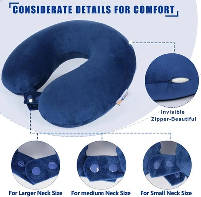 Neck Pillows for Travel-Head Neck Support Travel Pillow for Traveling(Navy Blue)