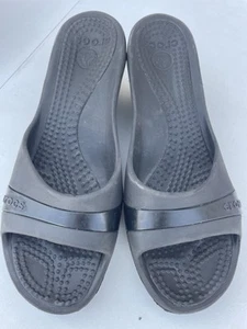 Crocs Sassari Black 3” Wedge Sandals Comfort Slides, SZ 9 Very Nice - Picture 1 of 5