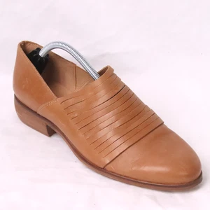 Garnet Hill Loafers Womens 40EU 9US Carey Cutwork Low Heel Shoes Tan Spain - Picture 1 of 16