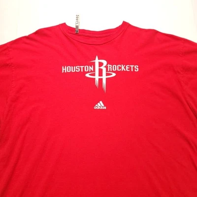 Adidas Houston Rockets Short Sleeve Graphic T Shirt Mens Size 2X Red White - Image 1 of 4