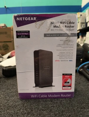 Netgear C3700 WiFi Cable Modem Router, New, A1 - Image 1 of 3