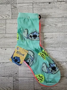 Women's Disney Stitch 2 Pack Of Mid Crew Socks Size 4-10 - Picture 1 of 4
