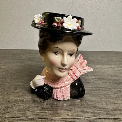 Vintage 1964 Disney Mary Poppins Lady Head Vase 5.25” Ceramic Figurine - Image 1 of 4