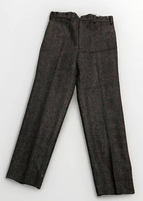 CALÇA MALONE XADREZ LÃ 1990 WOOLRICH antiga tamanho 40 cinza escuro com listras vermelhas NOS - Imagem 1 de 4