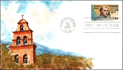Scott C116 44 Cents Junipero Serra Vaughn Hord Hand Painted FDC Unique? - Image 1 of 2