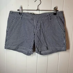 Volcom Shorts | Womens Size 8 Blue White Stripe - Picture 1 of 8