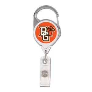 BOWLING GREEN FALCONS PREMIUM METAL RETRACTABLE ID BADGE HOLDER KEY CHAIN NEW - Picture 1 of 1