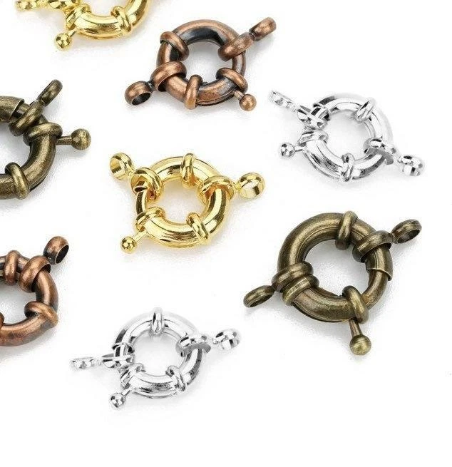 10 Pack Nautical Themed Strong Spring Ring Clasps - 4 Colours - Image 1 of 4