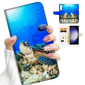 ( For Samsung A55 ) Wallet Flip Case Cover AJ23202 Turtle in Sea - Picture 1 of 7
