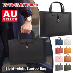 Portable PU Leather Laptop Bag Sleeve Case Business Briefcase Notebook Cover - Picture 1 of 20