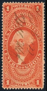 U.S. Revenue R67d Stamp, SILK, SCV $200, #2 - Picture 1 of 4
