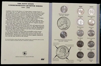 1999-2008 Uncirculated 50 States Commemorative Quarters with Album - Image 1 of 4