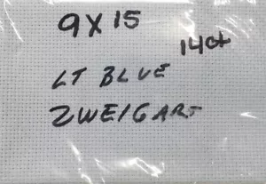 Zweigart Fourteen (14) count Light Blue Aida--9x15 inches - Picture 1 of 1