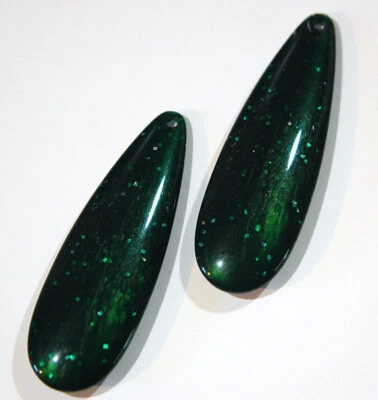 Colgante lágrima acrílico vintage verde brillante pnd033 Foto 1 de 2