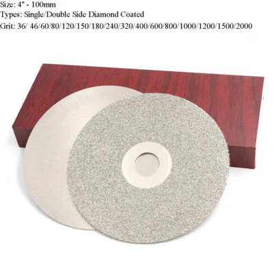 4'' 100mm Diamond Grinding Disc Flat Lap Wheel Single/Double Side 36 - 3000 Grit - Image 1 of 4