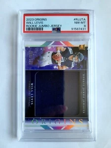 2023 PANINI ORIGINS JUMBO WILL LEVIS RC/PATCH! 8/199! PSA 8! 1/1! JERSEY #! - Picture 1 of 3