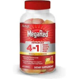 Schiff MegaRed Advanced 4-in-1 Omega-3 Watermelon and Orange Flavor - 60 Gummies