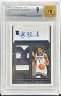 2020-21 Panini One And One Anthony Edwards Blue Rookie Patch Auto 12/49 BGS 9/10