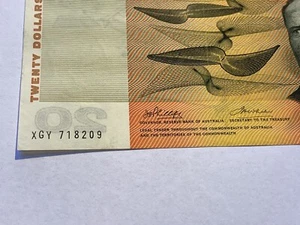 LAST PREFIX (aUNC) $20 Phillips Wheeler 1972 CoA Australian Banknote XGY 718209 - Picture 1 of 3