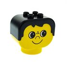 1x LEGO Duplo Primo Baby Figurine Head Yellow Black Freckles Stone dup001b