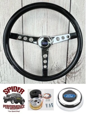 1961-1964 Ford F-100 steering wheel BLUE OVAL 15" HIGH GLOSS - Image 1 of 4