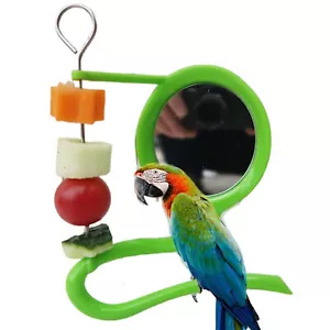 Bird Mirror Bird Funny Mirror Toy Stand Bird Toy For Parrot Parakeet Cage - Picture 1 of 9