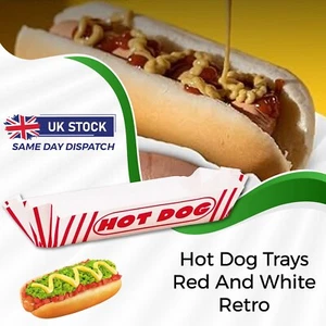 BBQ Papier Einweg Party Hot Dog Tabletts Lebensmittel BEHÄLTER SCHALEN Lebensmittel Papier Boxen - Bild 1 von 17