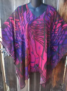 DILEMA PINTADO CIENWASSER ARTE INSPIRADO PARA USAR TÚNICA PONCHO LARGA EN SEDA! - Imagen 1 de 4