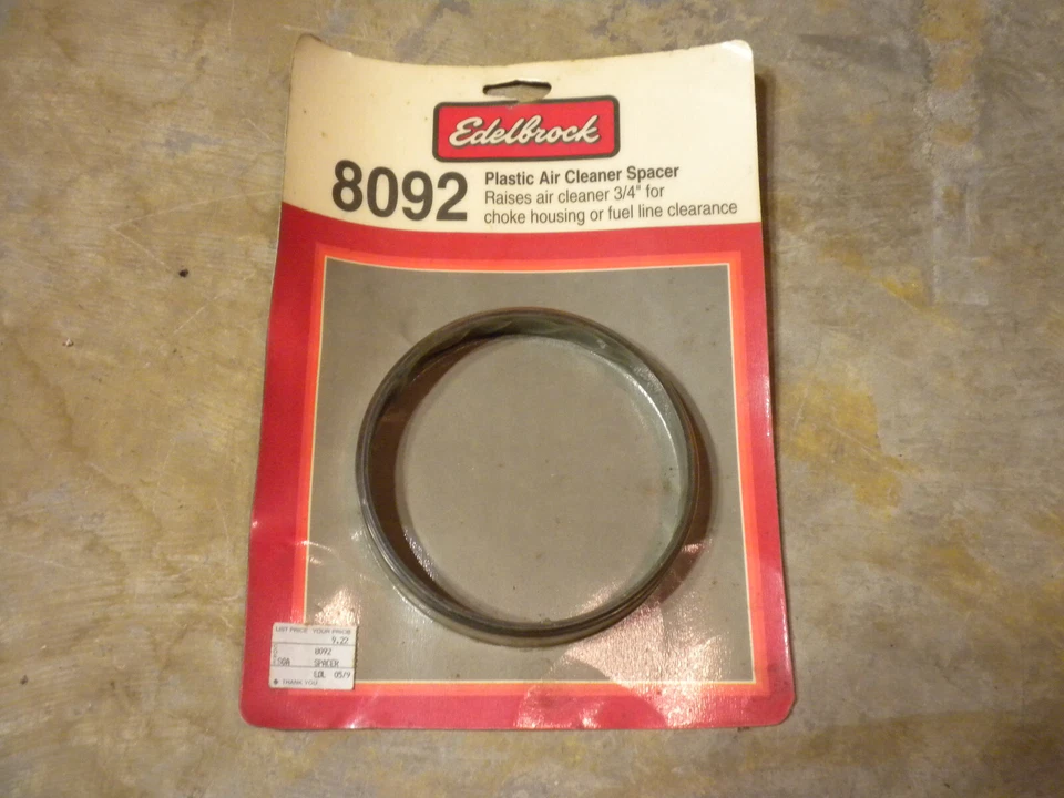 Edelbrock 8092 espaciador de aire de plástico "eleva purificador de aire 3/4" genuino nuevo Foto 1 de 4