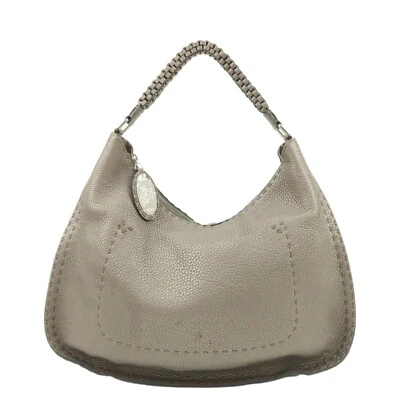 Bolso de Hombro FENDI Selleria Bolso de Mano Cuero Gris 8BR582 Auténtico Usado Foto 1 de 4