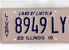 ILLINOIS 2018 license plate "8949 LY" ****LIVERY (limousine)*****MINT*****