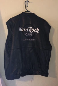 Hard Rock Cafe Los Angeles 100% Leather Vest XL - Picture 1 of 5