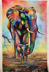 African Elephant Artwork   Original Piece From Malawi   Unframed Canvas Painting