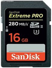 SANDISK EXTREME PRO 16GB SDHC/SDXC UHS-II Flash MEMORY CARD 4K SDSDXPB-016G-G46