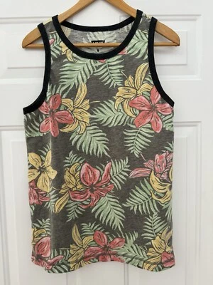 Levi’s Tropical Flowers Hawaiian Beach Ringer Tank Top - Size Medium - Image 1 of 2